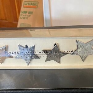 Silver Star Napkin Rings with Place Cards